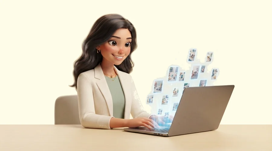 Pengajar Academy menyusun adegan short drama dengan AI di laptop