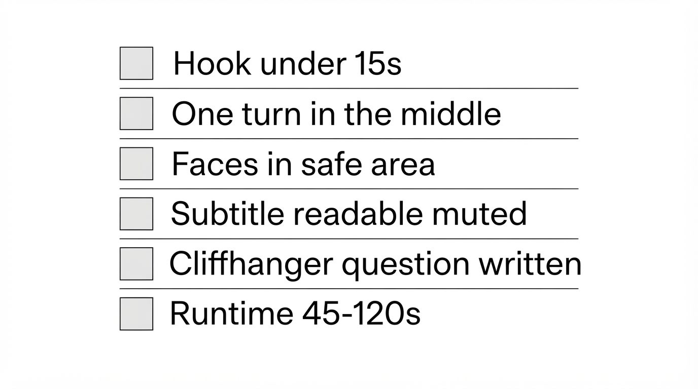 Six-point checklist before a short drama episode is uploaded